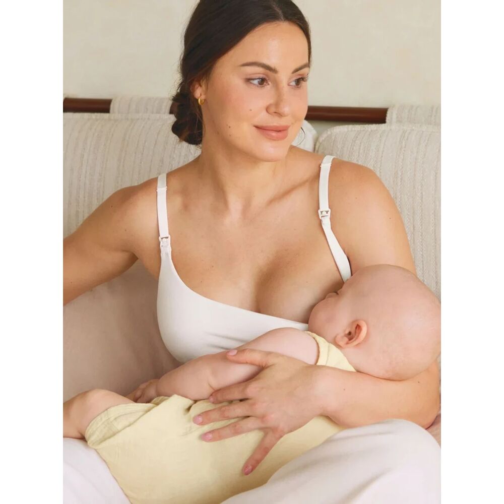 New Lot 3x Momanda Women Cotton Scoop Neck Nursing Bra Bralette Small Beige